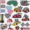 F1 Racing Car Embroidery Cloth Sticker Go-Kart Track Patch Sticker Clothes Dress Up Computer Embroidery Chapter Boy Supercar Embroidery Label