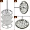 Professional Coffee Filter Mesh Universal 4In French Press Filter Replacements Set Includes Spirals and Crosses Disk
