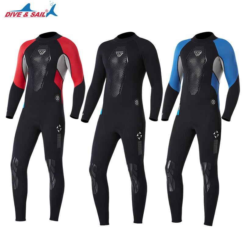 3MM Wetsuit Men's Wet One-piece Thermal Long-sleeved Waterproof Female Snorkeling Swimsuit