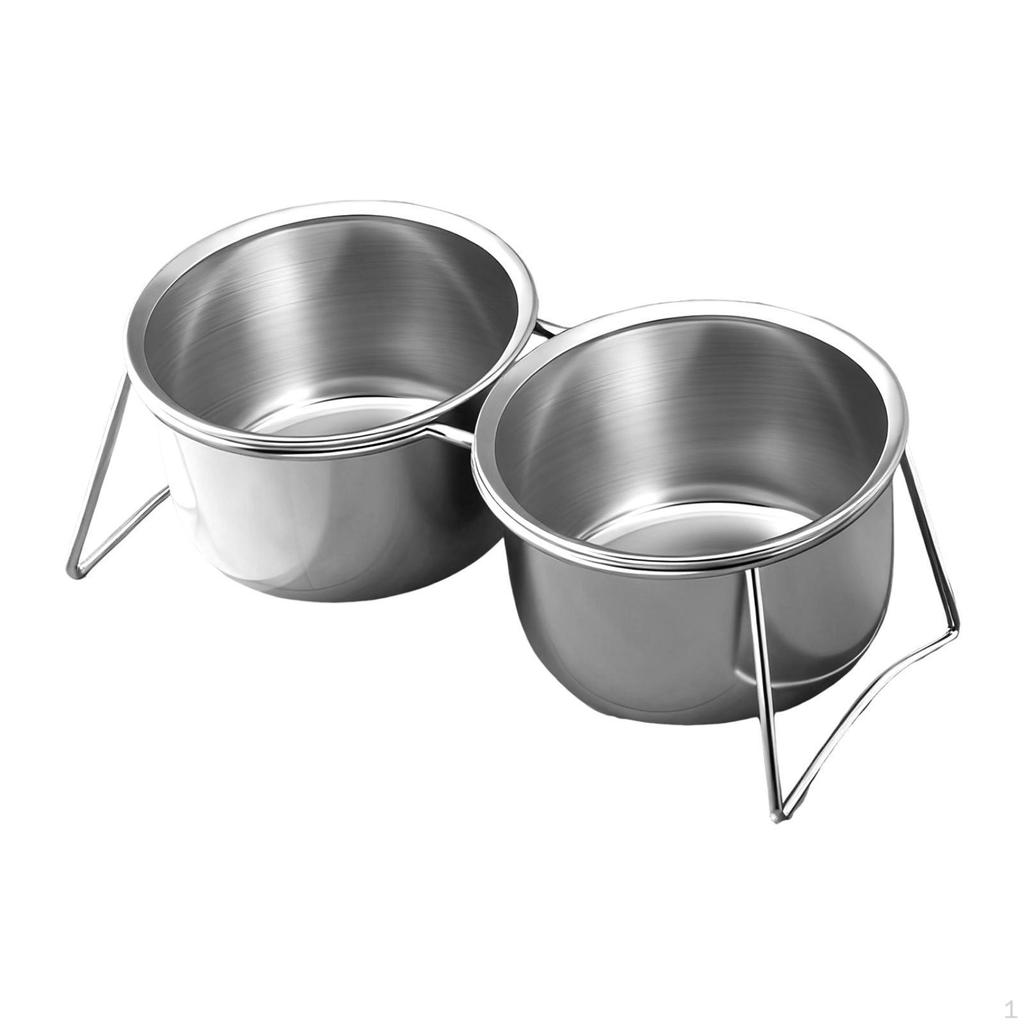 Bowl Feeder Station with Stand Pet Bowls Tilted Cat Dog Dish and Waterer for Puppy Cats