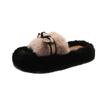 Internet celebrity black European wool slippers women wear 2025 autumn and winter new high-end thick-soled cotton slippers