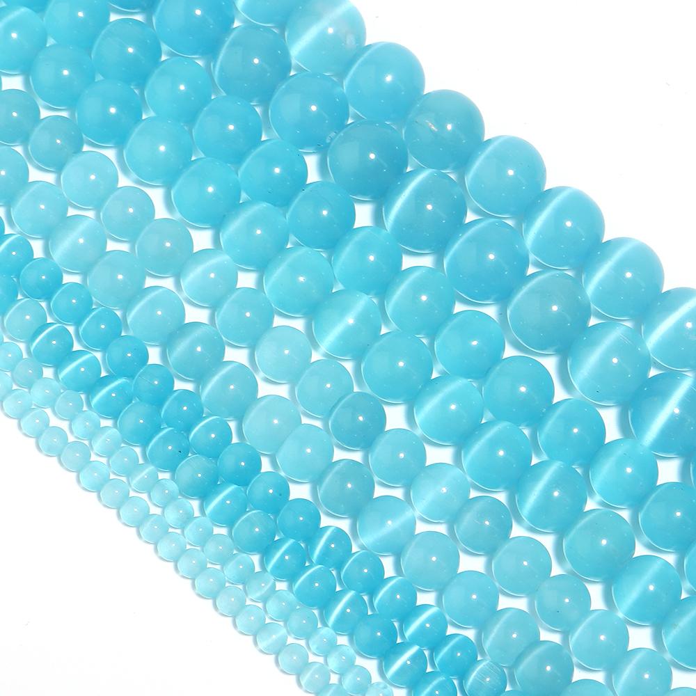 1 Strand 4/6/8/10/12mm Cat Eye Stone Beads Natural Stone Beads Loose Beads For Jewelry Making DIY Bracelets Necklace Accessories