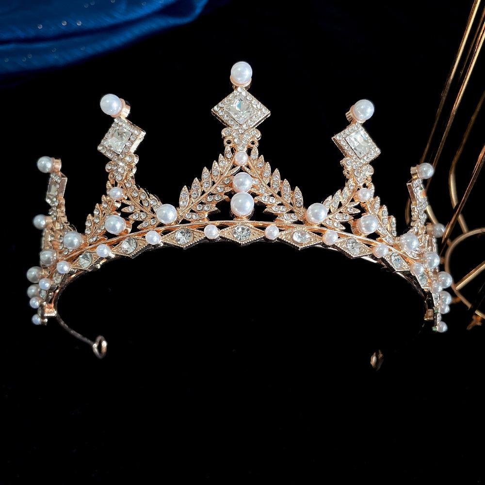Bridal Crown Tiara Korean Princess Birthday Crystal Crown Adult Gift Female Anchor Hair Accessory