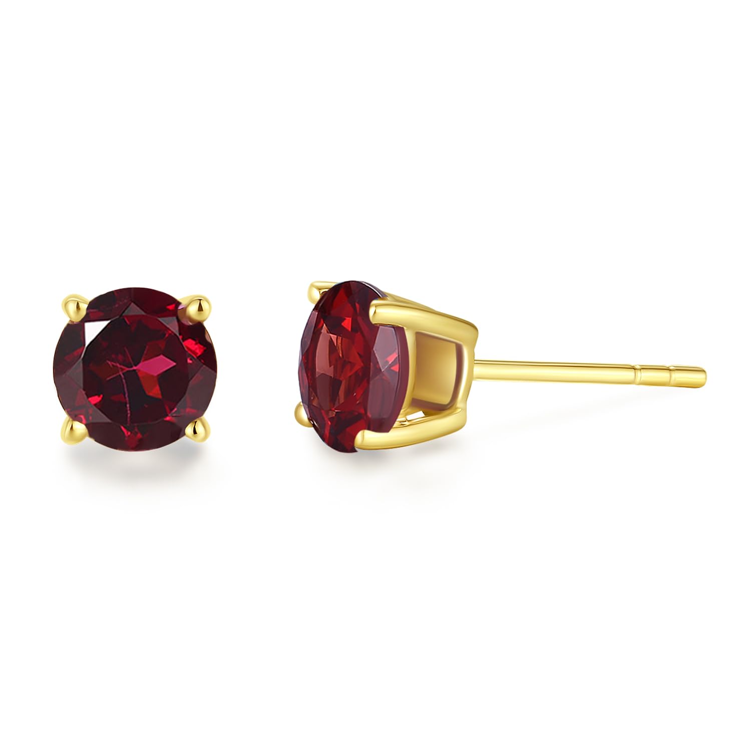 

FANCIME Natural Garnet Earrings for K14 Single Natural For Both Gift Wrapping Included Women, Gold, 6mm, Stone, 1.47ct, Ears, Amulet, Mother s Day,