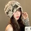 Autumn and Winter New Temperament Stacking Hat Wool Knitted Big Head Circumference Cold and Warm Ear Protection Confinement Pullover Hat
