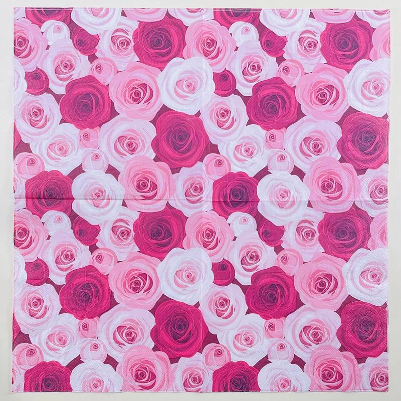 20pcs/Pac 33*33cm 2-Ply Disposable Party Napkin Floral Pattern