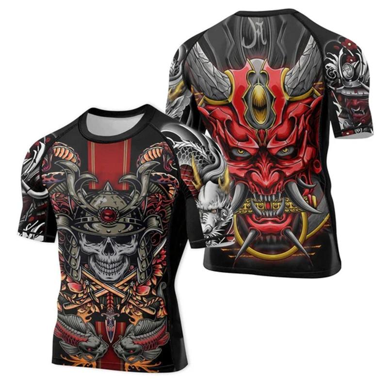 

Samurai Warrior Men T Shirt Harajuku 3d Printed Short Sleeves Fashion Street Hip-hop Men Colthing Tee Shirt S