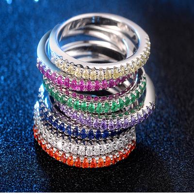 Colorful Zircon Wedding Ring For Women Wedding Bands Fashion Jewelry Engagement Love Rings Birthday Gift Tail Ring Bohemian