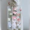 5pcs Transparent Plastic Flower Packaging Bag White Metal Chain Handle Bags Gift Box Flower  Handbag Wedding Party Decoration