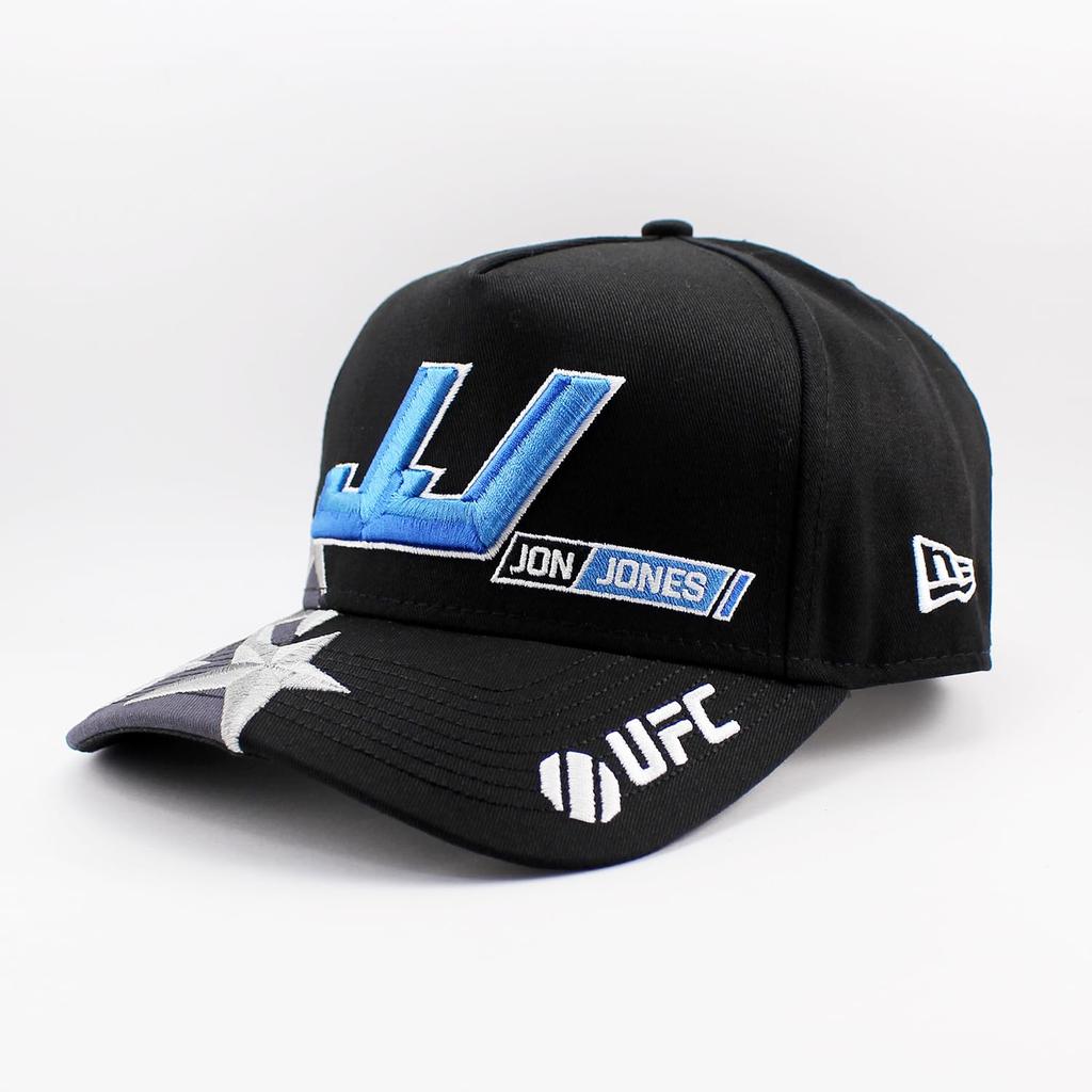 New Era 9FORTY Snapback Cap In Collaboration with the UFC JON JONES SNAPBACK CAP Adjustable Size for Men and UFC. A-FRAME BLACK. Women. [Used]