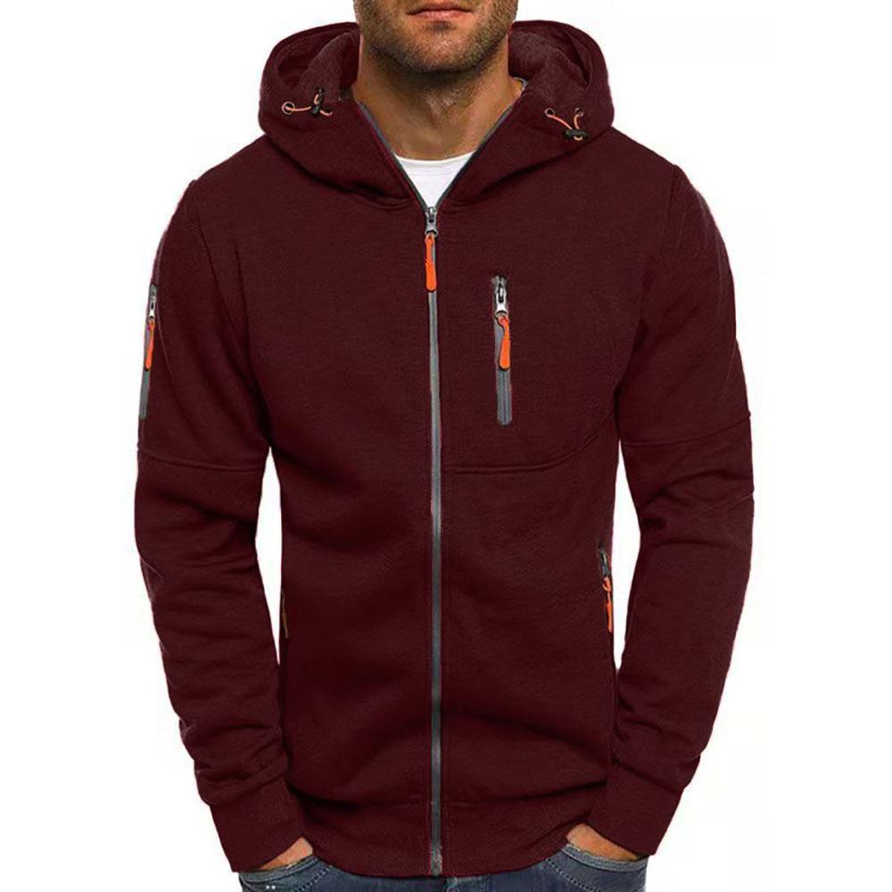 Plus Size Men's Zip Arm Hoodie: Autumn/Winter Sports Casual Sweatshirt Jacket