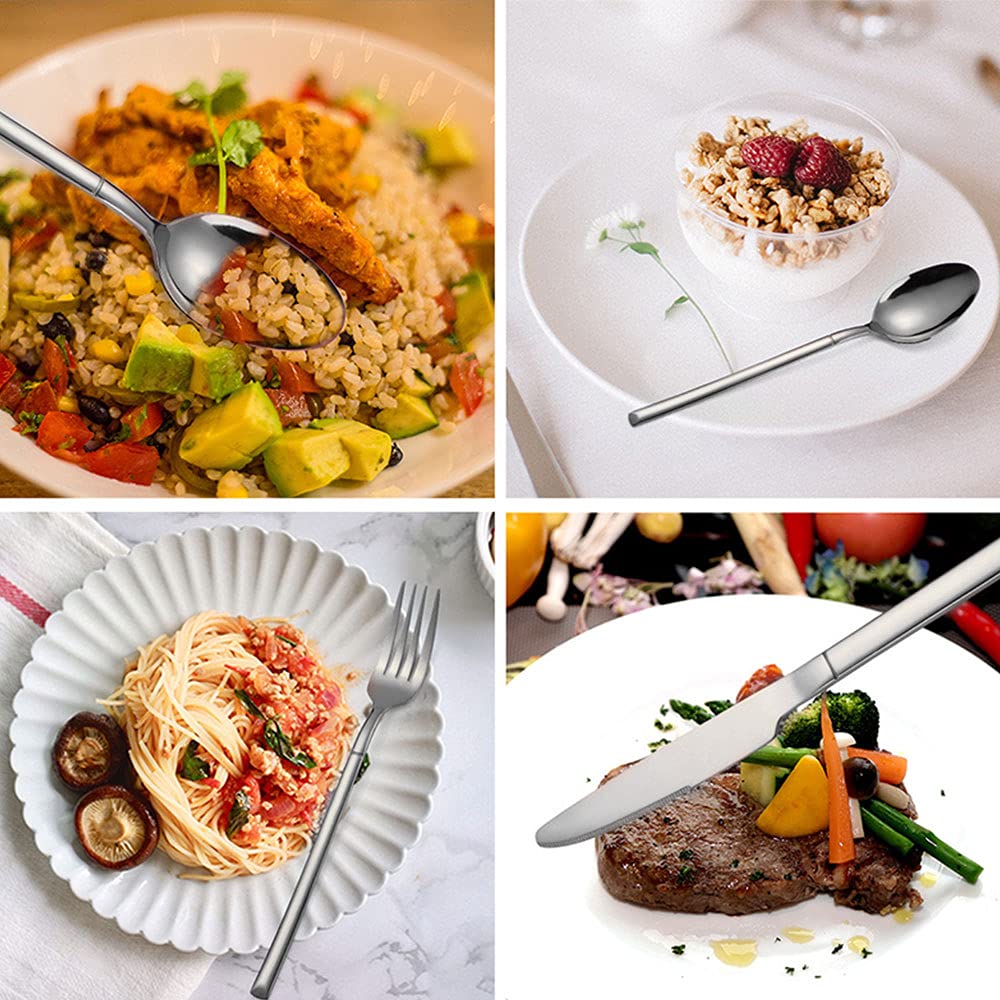 Cutlery Set for 6 Stainless Steel Dinner Western Tableware Cutipol for for Home Dishwasher Tableware Dinner Wedding Storage Box Silver 24-piece