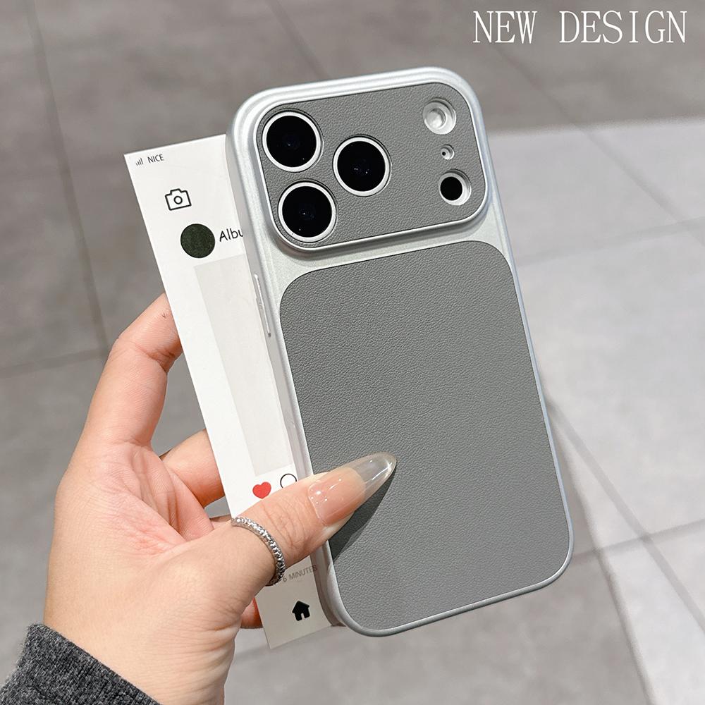 Luxe Mat Leer Textuur Telefoonhoesje Voor iPhone 17 16 15 14 13 Pro Max 16 Plus 17Pro Air Camera Bescherming Schokbestendige Hoes