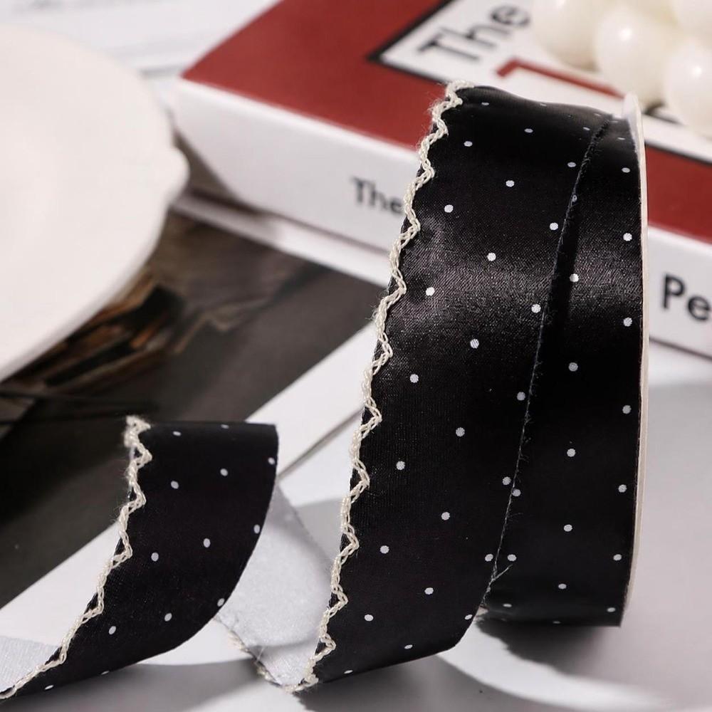 DIY Bow Satin Fabric Ribbons Gift Box Bouquet Tape Ribbons Hair Accessories Dot Lace Ribbon Gift
