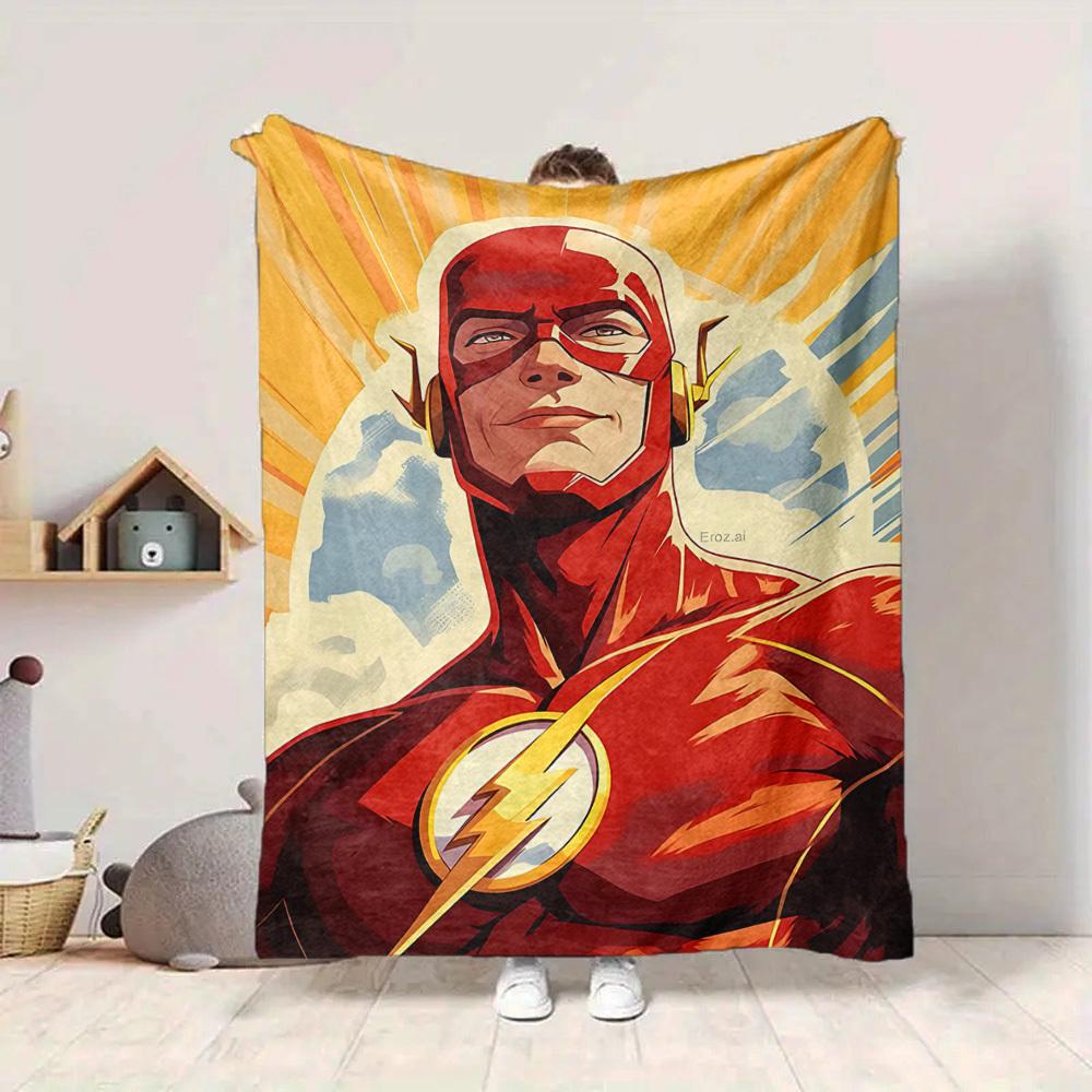 1pc Flash superhero Blanket Polyester Fiber, All Season Comfort for Sofa, Bed, Office, Car, Camping Ideal Home Decor & Gift, Office Comfort