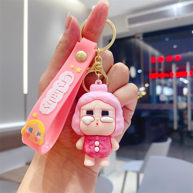 Cartoon Niedlich Weinendes Baby Tränen Mädchen Schlüsselanhänger Taschenanhänger Beflockter Schmuck Kinderpuppenautomat Geschenke