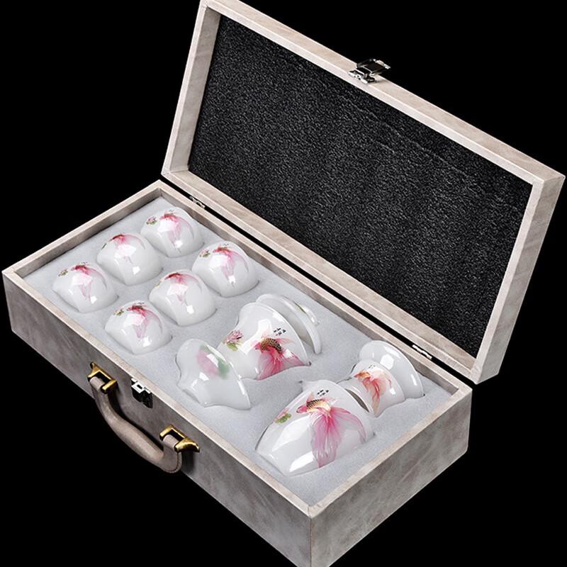 Chaxun Dehua Glazed Kung Fu Tea Set - 14-Piece Gift Box