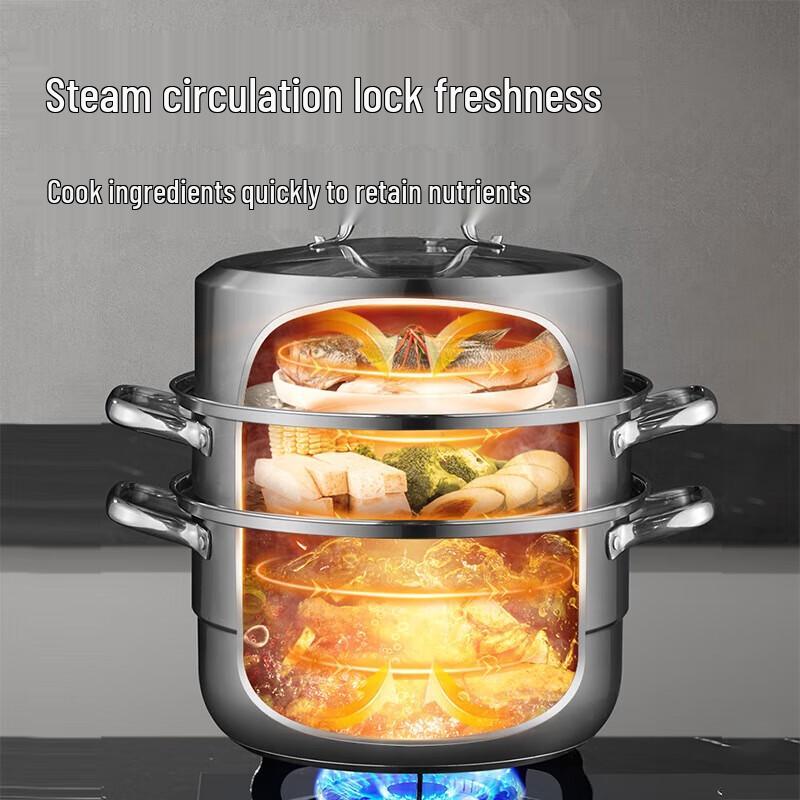 COOKER KING 304 Edelstahl 3-Lagen Dampfgarer