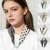 1Pc Cloth Accessories Versatile Patterned Texture Pearl Fashion Neck Protection Scarf Magnetic Silk Scarf