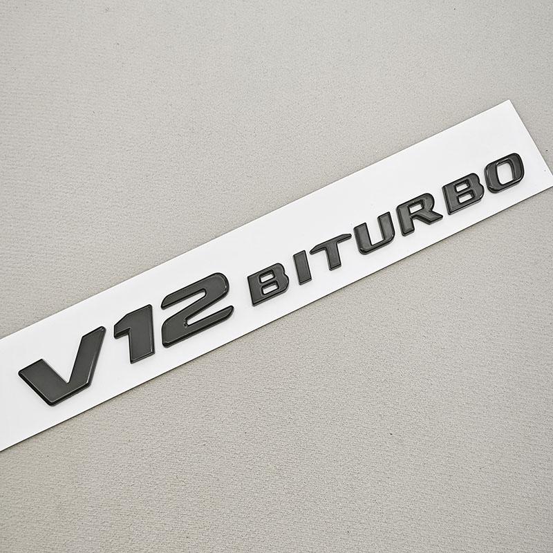 

Emblem Adhesive 3D ABS Black Chrome with Letters for Car Side Bumpers V12 BITURBO Logo for G63 G65 Auto Accessories чёрный