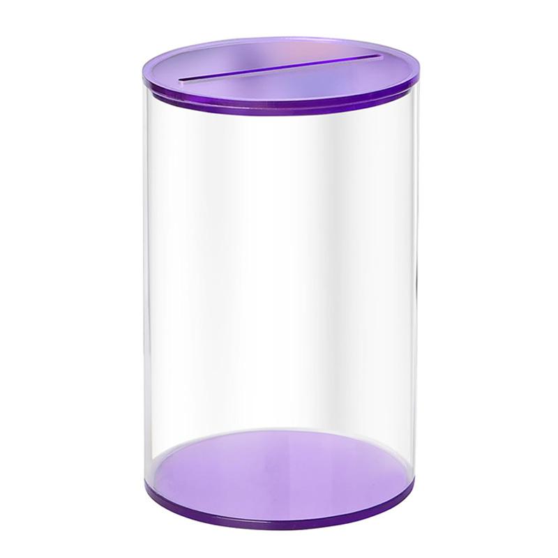 Acrylic Transparent Coin Bank For Home Decoration Shatterproof Money Saving Box With Removable Base