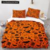 Halloween Boo King Queen Duvet Cover Cartoon Eyes Bedding Set for Kids Teens Adults Little Monster Ghost Polyester Quilt Cover