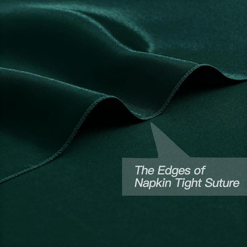 12PCS Red Satin Napkins 30x30cm, Silky Soft Smooth Washable Napkins for Restaurant, Weddings, Dinner, Party,Christmas Decoration