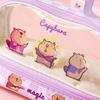 Cartoon Capibala Pencil Bag Large Capacity Pencil Case Aesthetic Pen Case Makeup Bag Clear Pen Bag Pencil Organisers