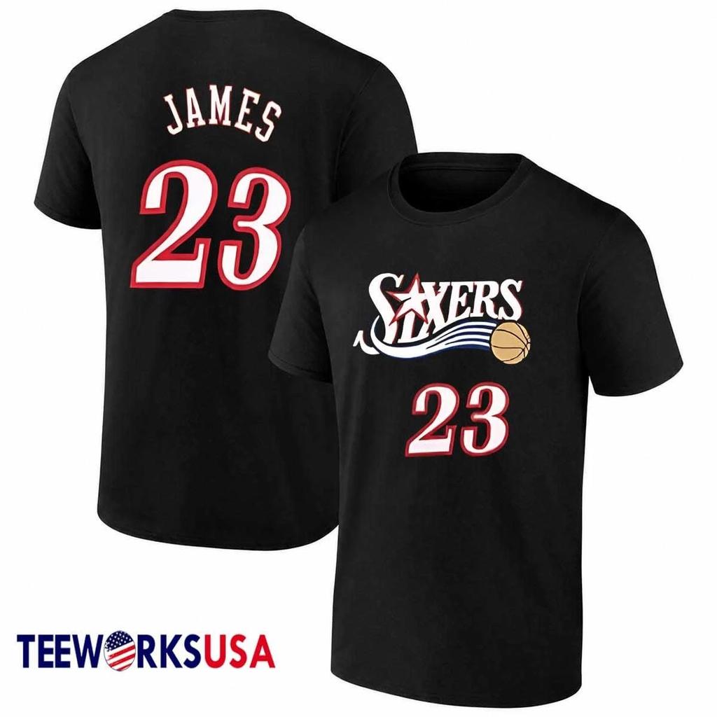 Heißer Verkauf 76ers Nr. 23 JAMES Grafikdruck T-Shirt Herren Damen Streetwear Y2K Harajuku Rundhals Baumwolle Weiches Oberteil Locker Freizeit Oversized Sommer Neues T-Shirt