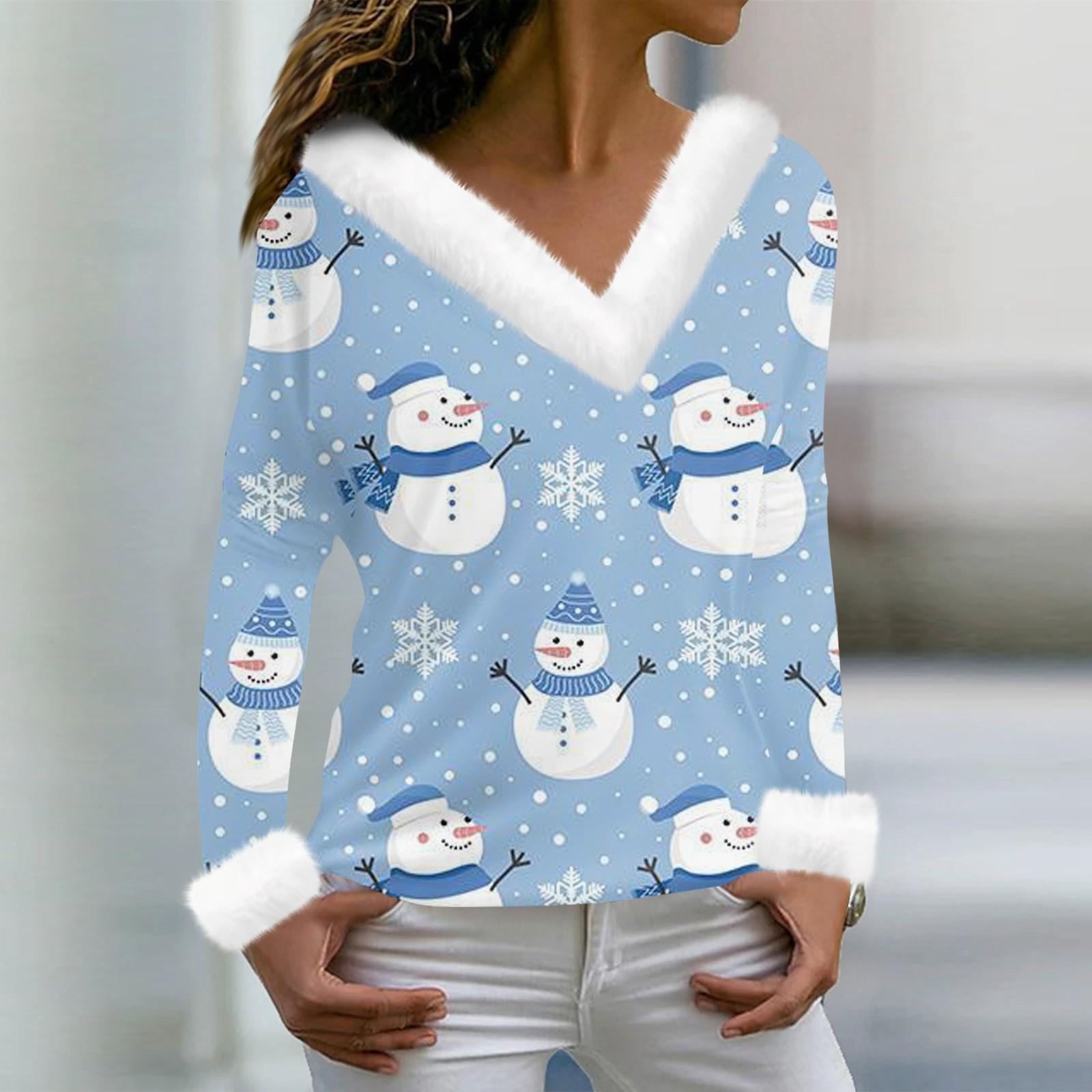 Женская мода с длинным рукавом и рождественским принтом для вечеринки — фото 8