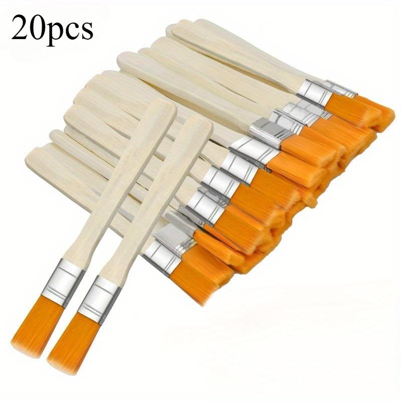 20/10pcs Painter Brush Small Nylon Bristles Flat Brush Paint Oil Brush for Art Painting Supplies DIY Painting Wall Painting Tool