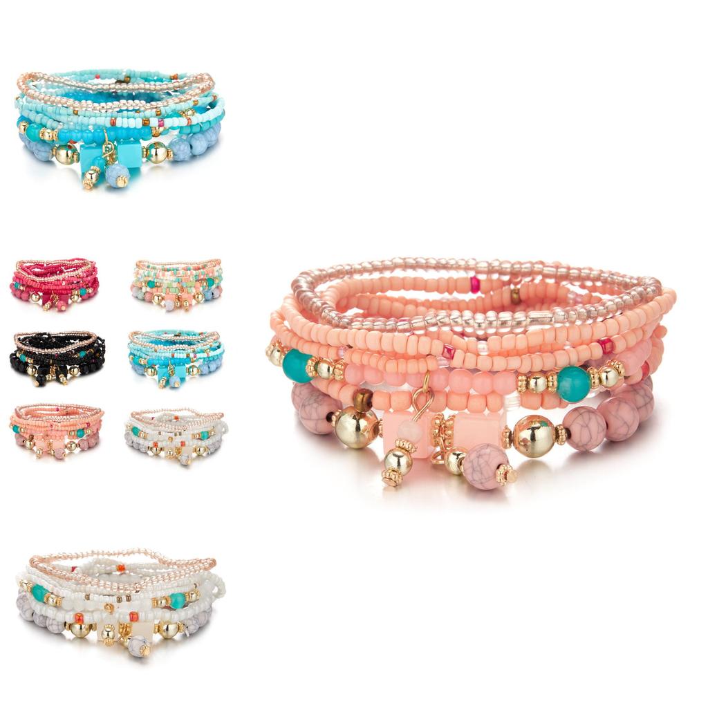 Bohemian Style Handmade Beaded Bracelets With Geometric Design For Women And Special Occasions