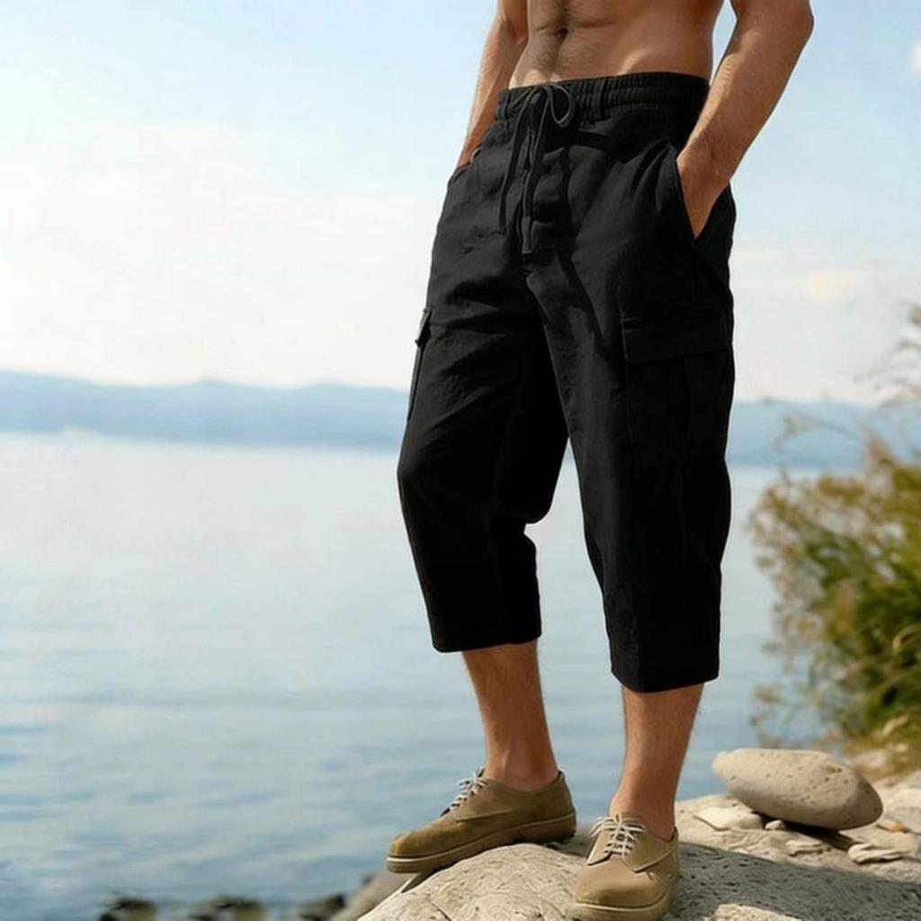 Men's Cotton And Linen Multi-color Casual Pants