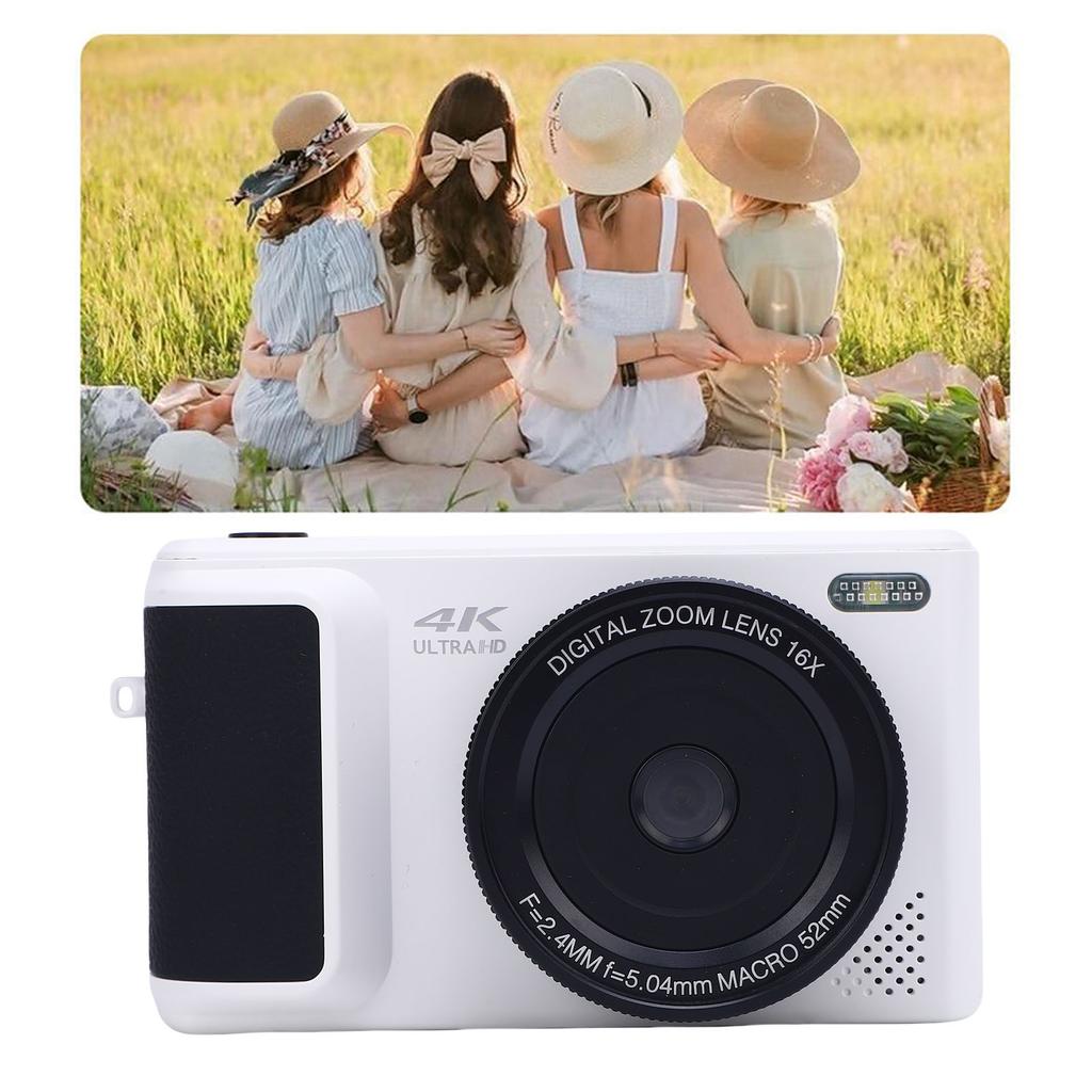 4K Digital Camera for Photography 6 P HD Auto  16X Digital Zoom Retro Mirrorless Video Camera with   Screen for Travel