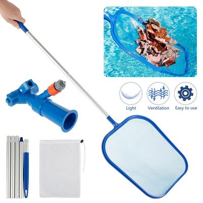 Pool Cleaning Kit Pool Jet Vacuum Cleaner Kit with Pool Skimmer Net Detachable Poles Pool Maintenance Set for Ground Swimming