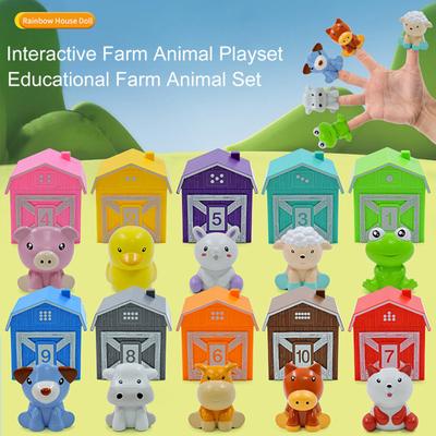 5/10Pcs Farm Animal Toy Number Learning Counting Matching Sorting Fine Motor Game