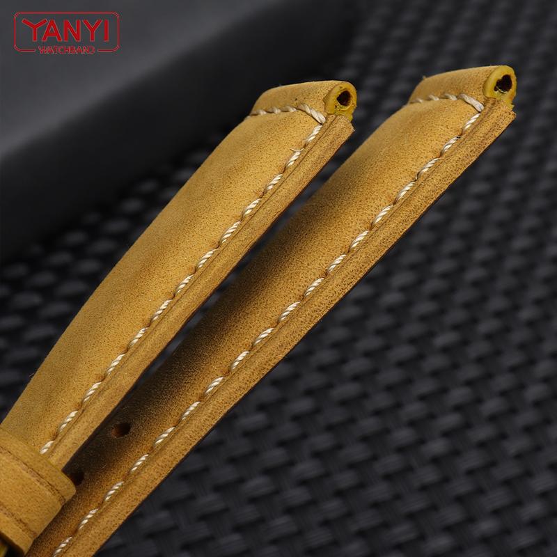 Top Layer Cowhide Leather Watch Band 24-16mm Handmade Crazy Horse Leather Watchband for Timex T49859|T2N720|T2p141 Watch Band