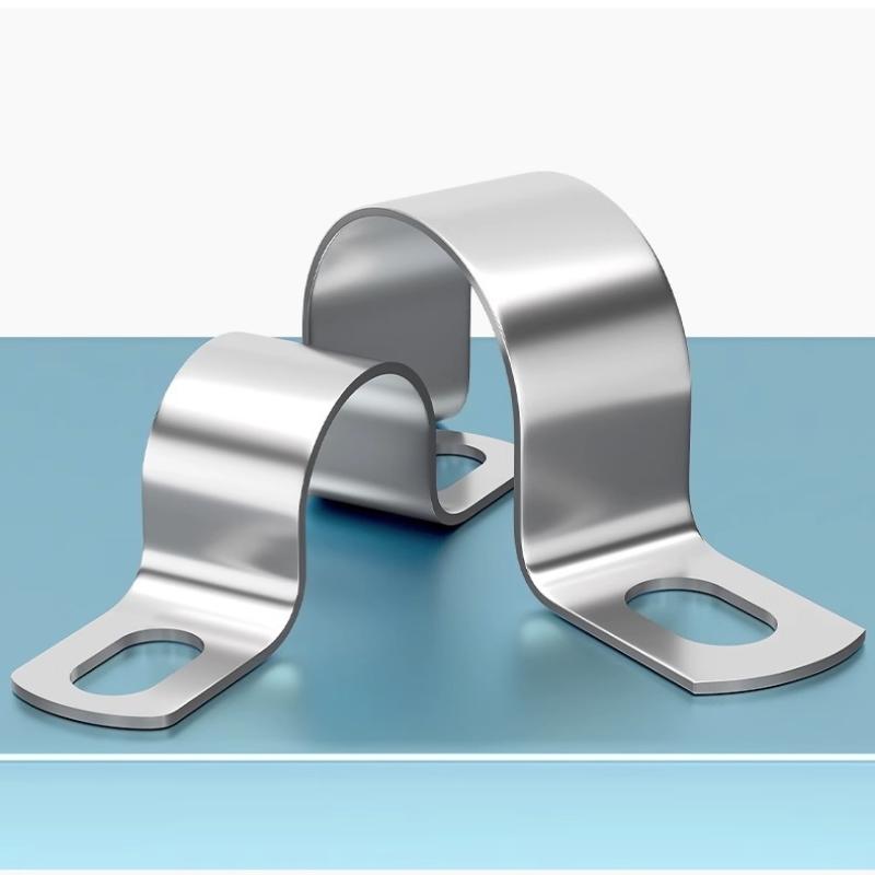 Thickened U-Tube Strap Saddle Clamp Stainless Steel Horseback Wire Throat Hoopcable Fastener Clips Applicable To Pipe Od 8-200Mm