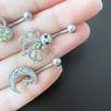 Colorful Zircon Starmoon Octopus Inlaid Diamonds Belly Piercings Ring Sexy Belly Button Ring  Body Ring Women Jewelry