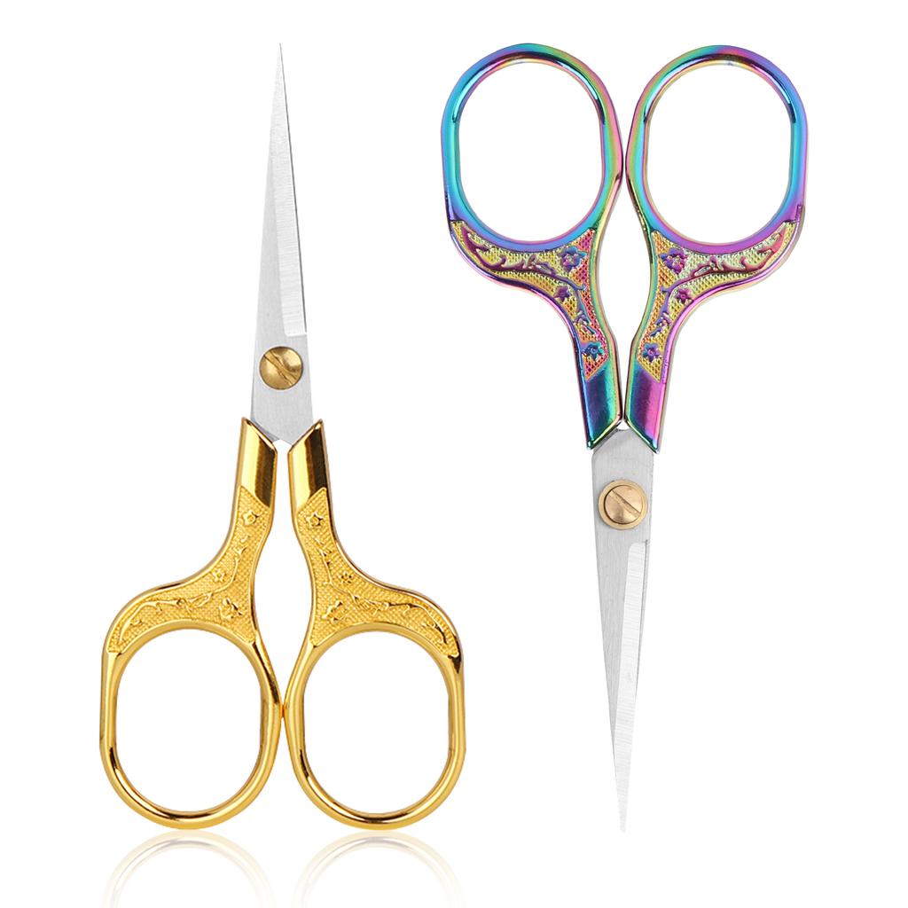 1/2 Pack Stainless Steel Retro Scissors Sewing Machine Professional Cutting Fabric Scissors DIY Handmade Pointed Thread Tailor Scissors