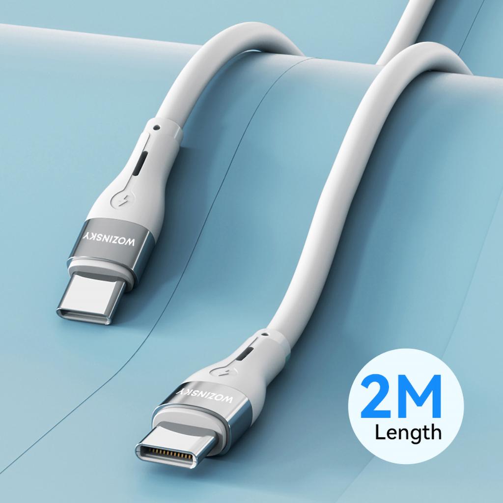 Wozinsky WSTCC2 USB-C To USB-C PD 65W Charging Cable, 2M - White