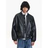 Blaexit Double Zipper Quilted Leather Jacket for Men, Thickened, Stylish and High-End Short Cotton Flight Jacket