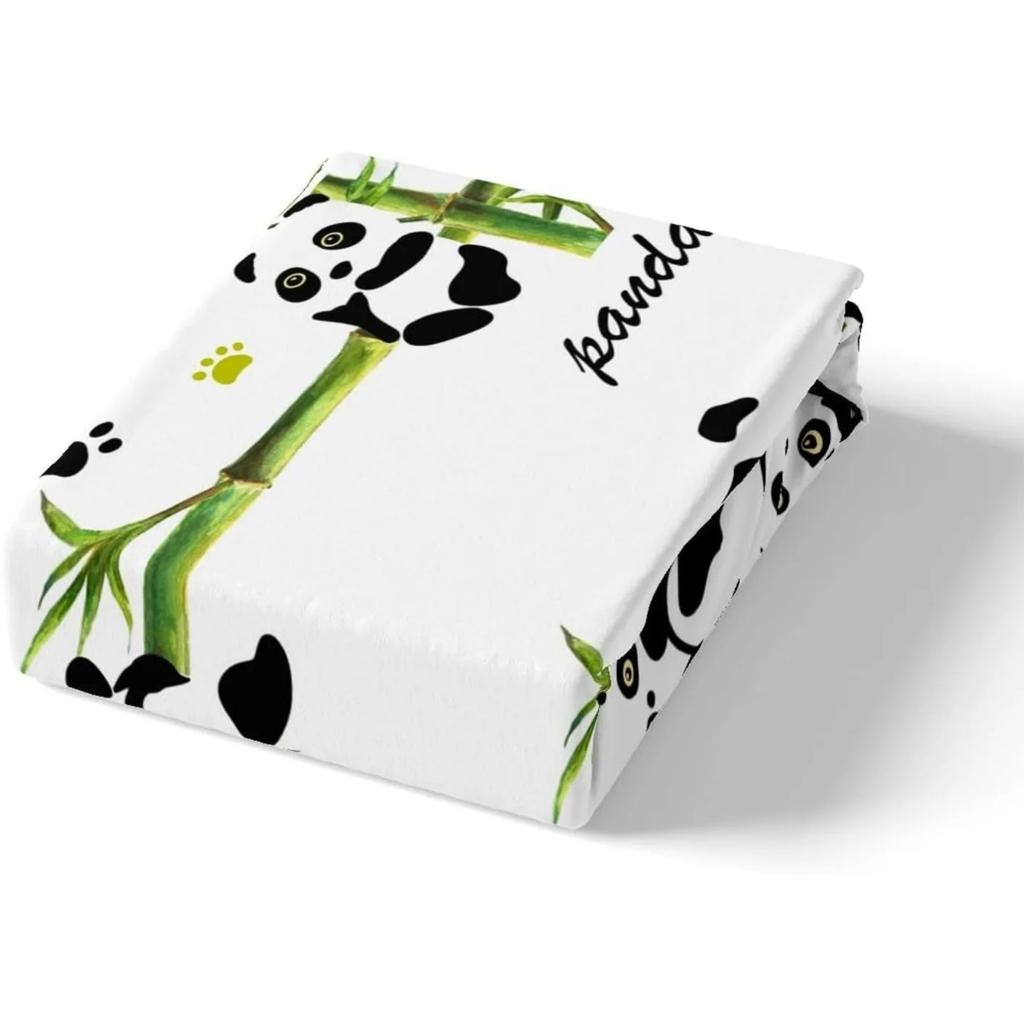 Cute Little Panda Patterned Bed Sheet Set, Children's Animal Bedroom Decoration Bed Sheet Set, Boys' Printed Duvet Cover Set