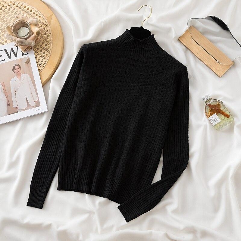 2023 Autumn Fashion Turtleneck Sweater Women Winter Loose Long-sleeved Jumpers Tops Women Bottoming Warm Knitwears 28730