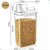 High Quality Airtight Grain Storage Box with Measuring Cup Lid Sets for Home Kitchen Grain Storage Jar