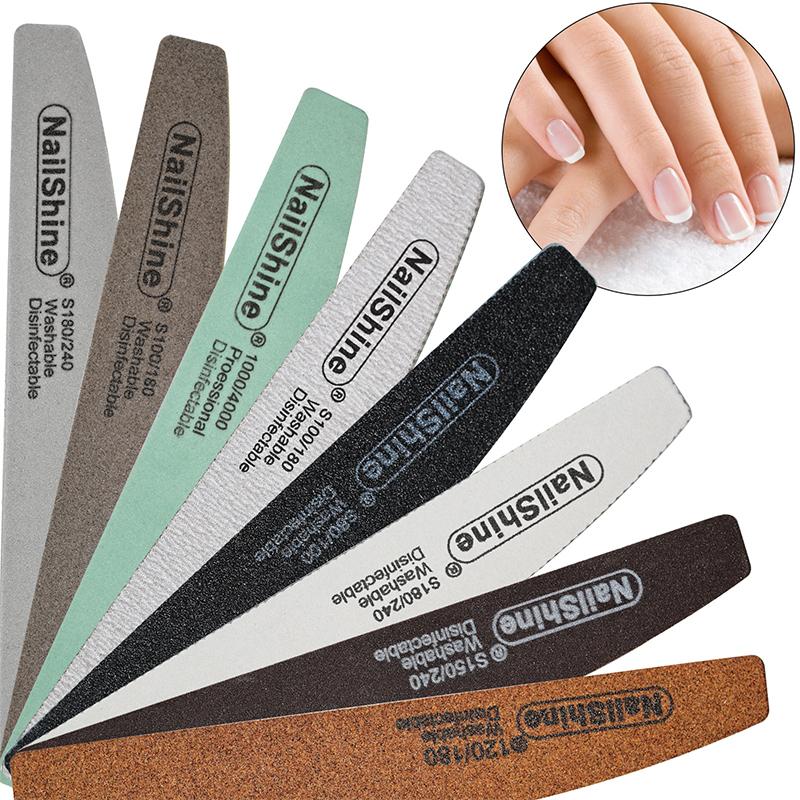 8Pcs Professionel Nail File 100/180/240 Grit Kit Nail Files Set Moon Style Acrylic Nail File Block