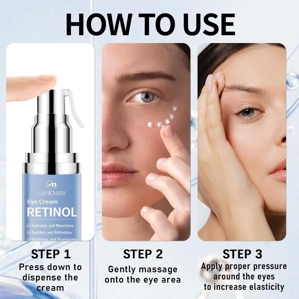 Retinol Eye Cream-Hydrates And Nourishes-Soothes And Refreshes-Brightens And Illuminates-Suitable For All Skin Types, 30ml