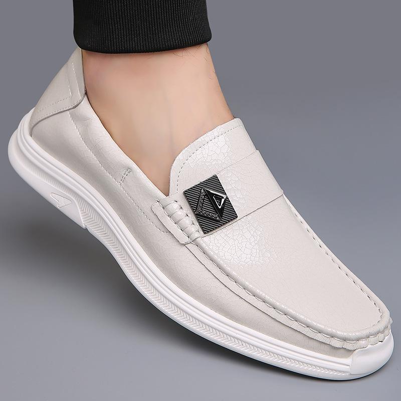 Spring New Men's Shoes Soft Leather Breathable British Driving Shoes Business Style Men's Casual Leather Shoes Genuine Leather Doudou Shoes Tide