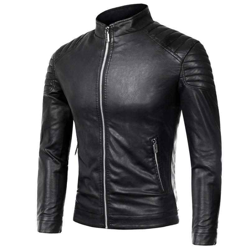 Men's Leather Jacket Men's Autumn/winter Motorcycle Casual Coat Men's