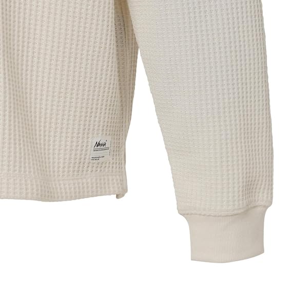 NANGA ECO HYBRID WAFFLE L/S TEE (White, Medium, Size M) NW2311-1G218
